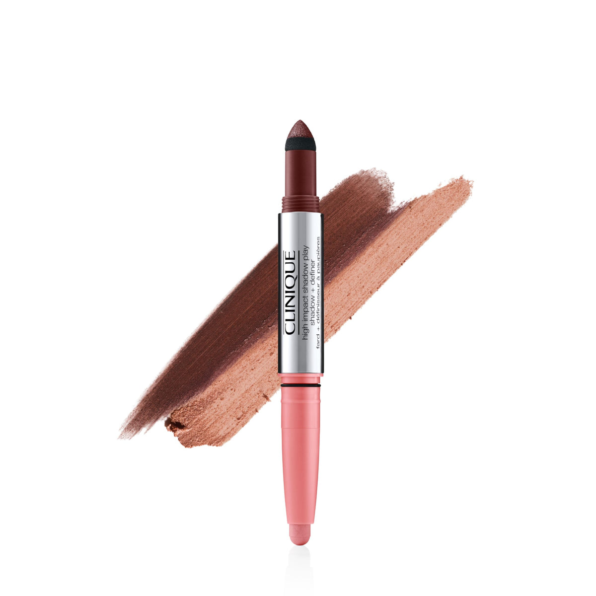 Clinique front packaging of High Impact Shadow Play showing product and shades, easy selection