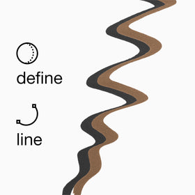 Clinique eyeliner next to ruler indicating compact travel-friendly benefit
