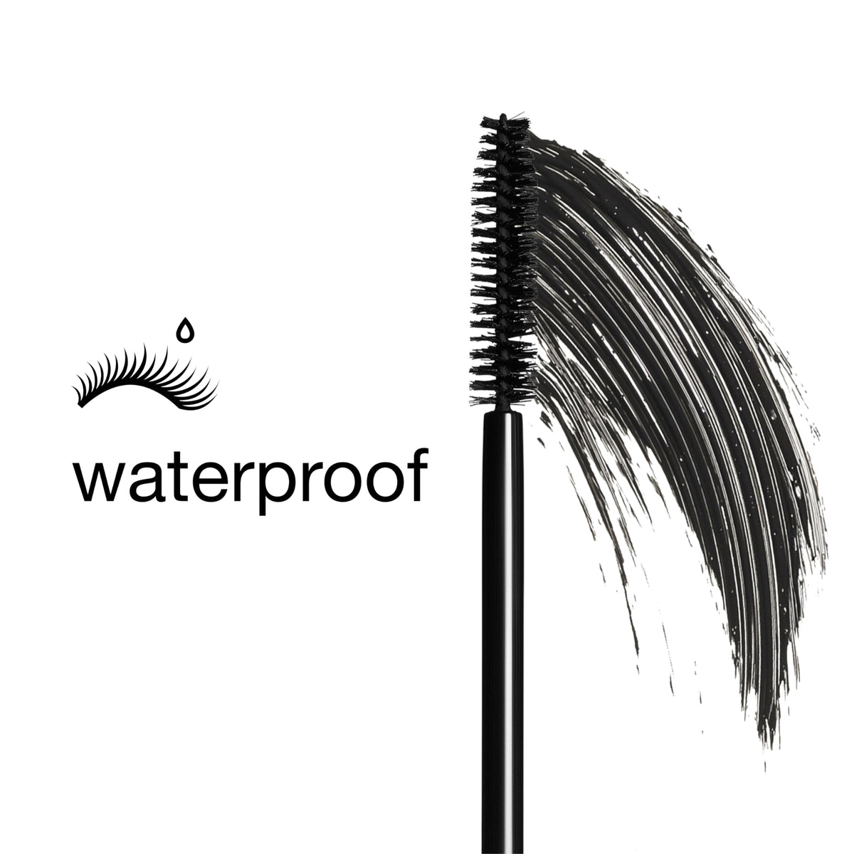 Before and after lashes wearing Clinique mascara showing added volume and elongated tips