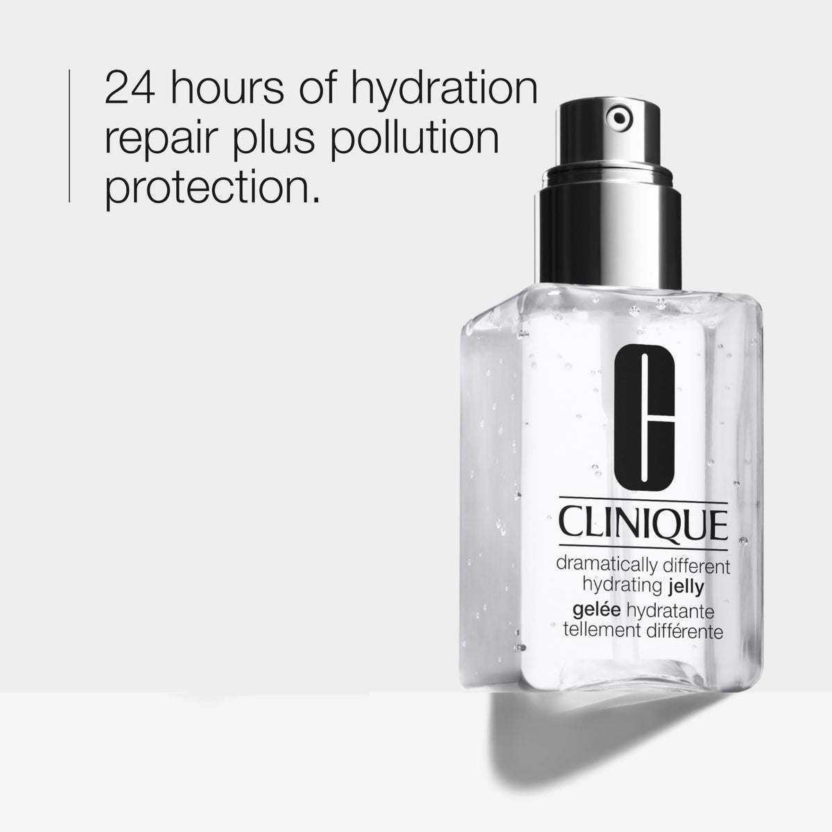 Clinique Hydrating Jelly open jar texture showing clear water-jelly for lightweight hydration