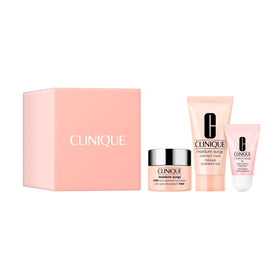 Clinique front packaging showing Hydration Heroes gift set for easy gifting
