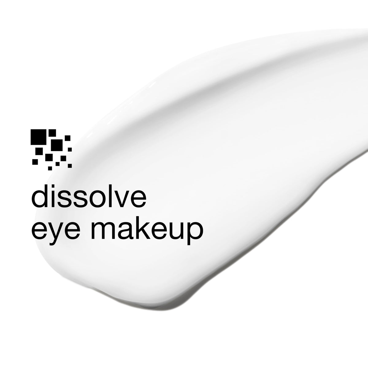 Clinique remover in use on cotton pad wiping mascara away for comfortable, effective cleansing