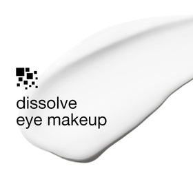 Clinique remover in use on cotton pad wiping mascara away for comfortable, effective cleansing