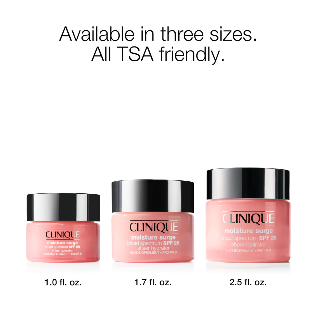 Clinique hyaluronic acid and aloe ingredients display supporting moisture retention