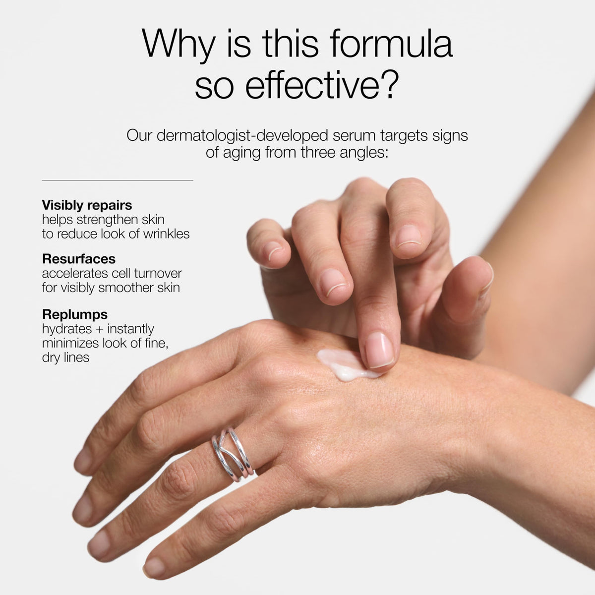 Clinique ingredients label highlighting peptides retinoid hyaluronic benefits