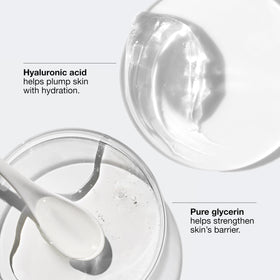 Clinique ingredient label highlighting glycerin and hyaluronic acid benefits