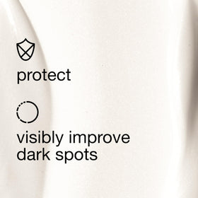 Clinique product label close-up showing brightening and SPF benefit