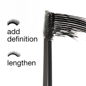 Clinique application close-up on eye showing length and separation benefits