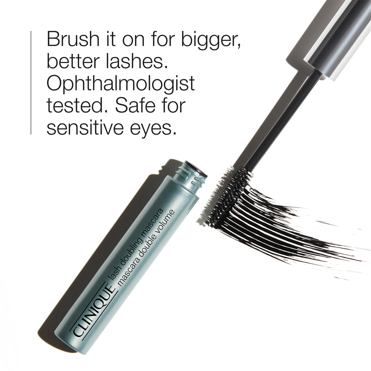 Clinique tapered brush close-up highlighting precision for every lash