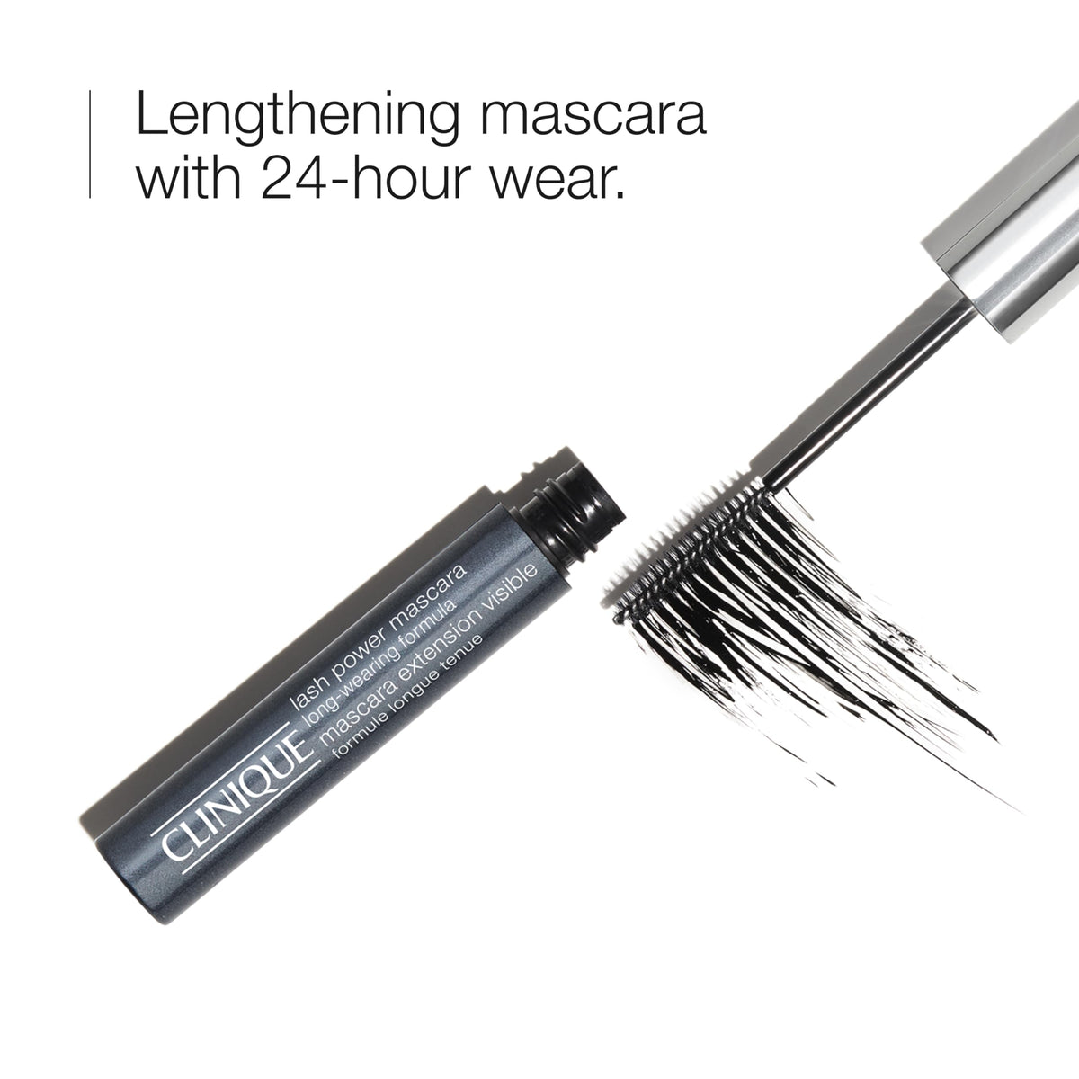 Clinique Lash Power wand detail demonstrating precise application benefit