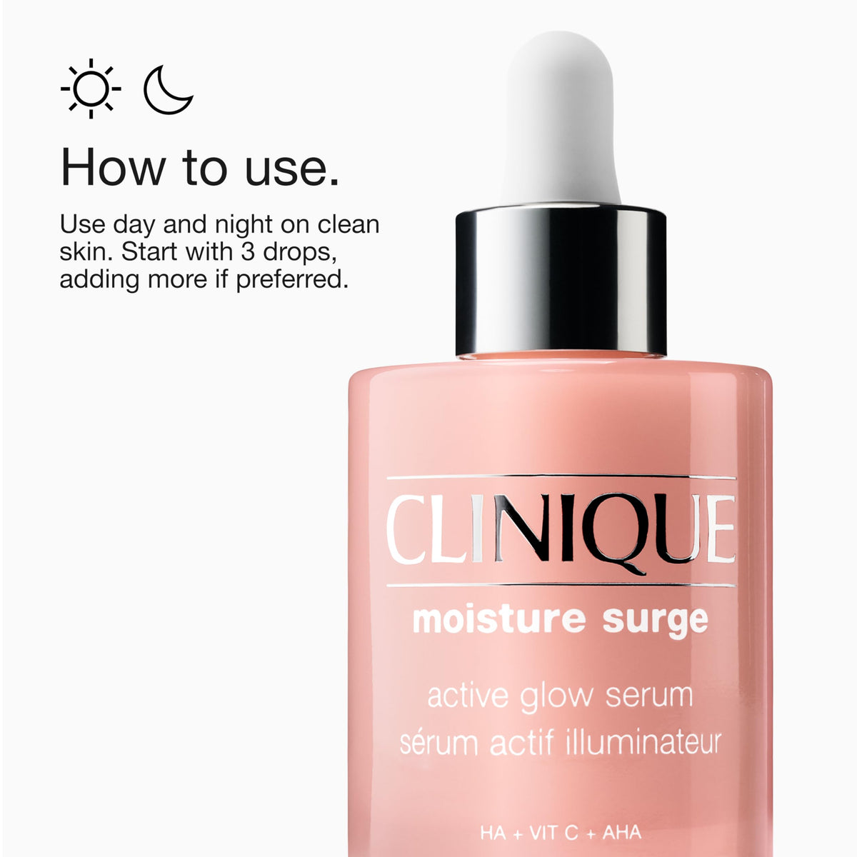 Clinique serum on a vanity in lifestyle scene indicating daily routine suitability
