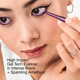 Clinique model wearing Sparkling Amethyst demonstrating luminous color benefit