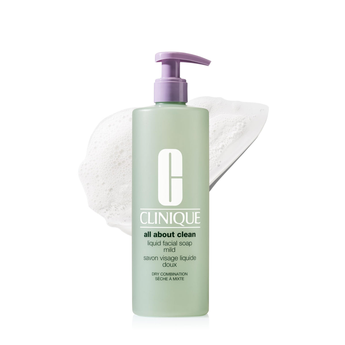 Clinique front bottle showing mild cleanser and clear packaging for easy recognition