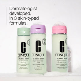 Clinique pump dispenser dispensing gentle cleanser for easy use