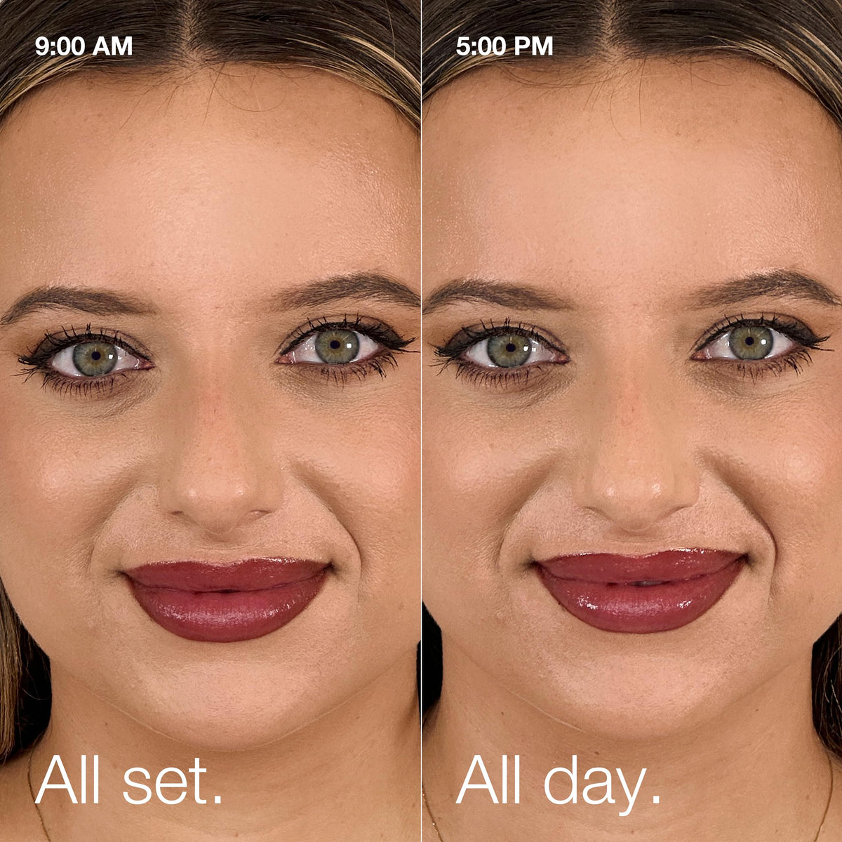Clinique mist spraying over face for long-lasting makeup hold