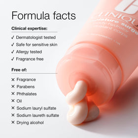 Clinique lotion texture close-up showing lightweight cream for fast hydration