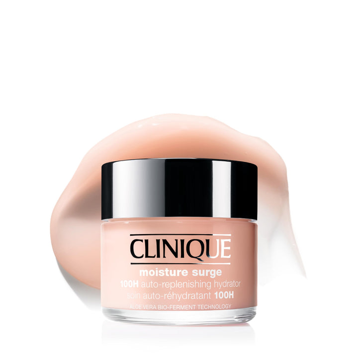 Clinique front jar showing Moisture Surge packaging and easy access benefit