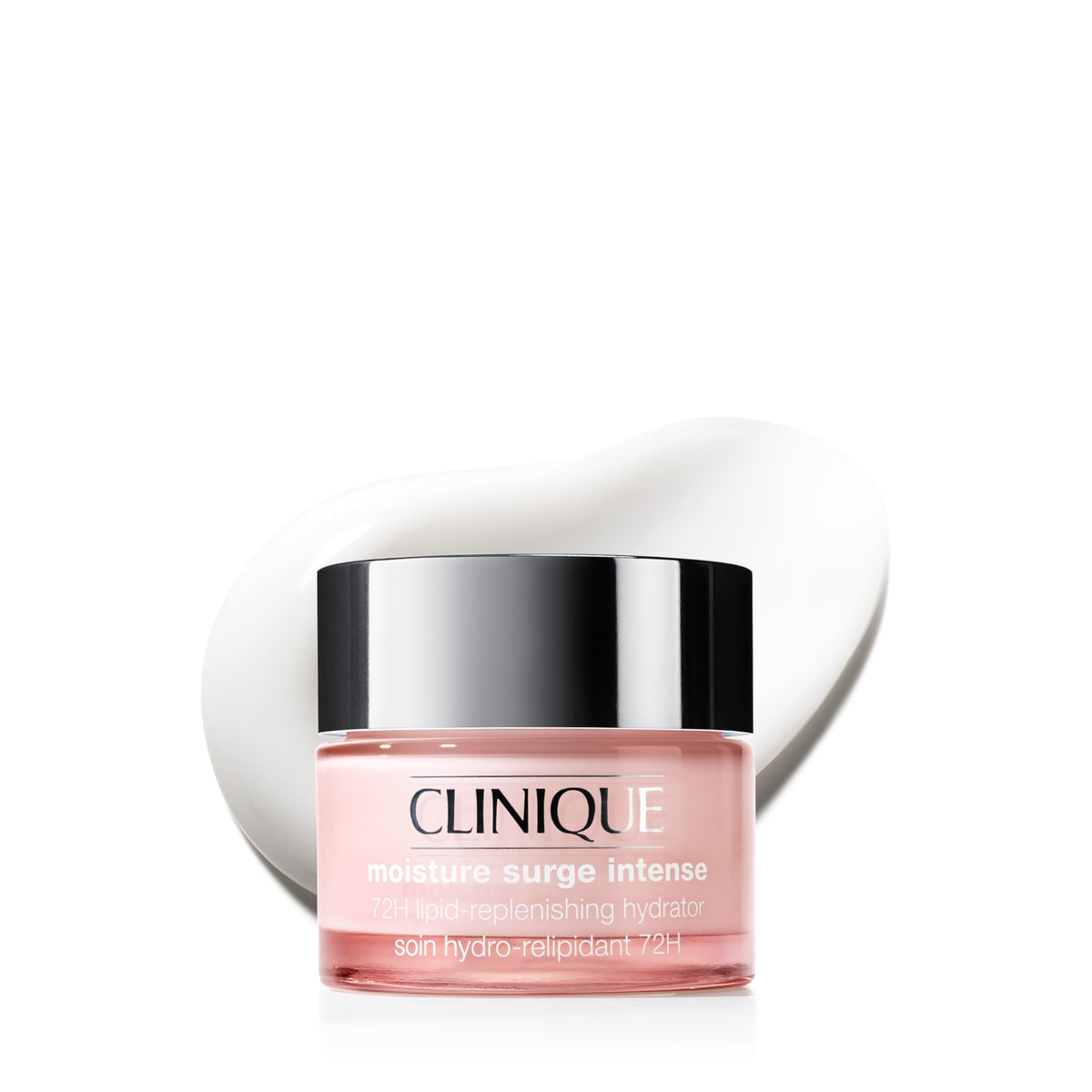 Clinique Moisture Surge Intense front jar view showing rich moisturizer and brand