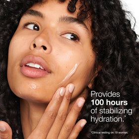 Clinique dispensing product from jar highlighting easy application and control