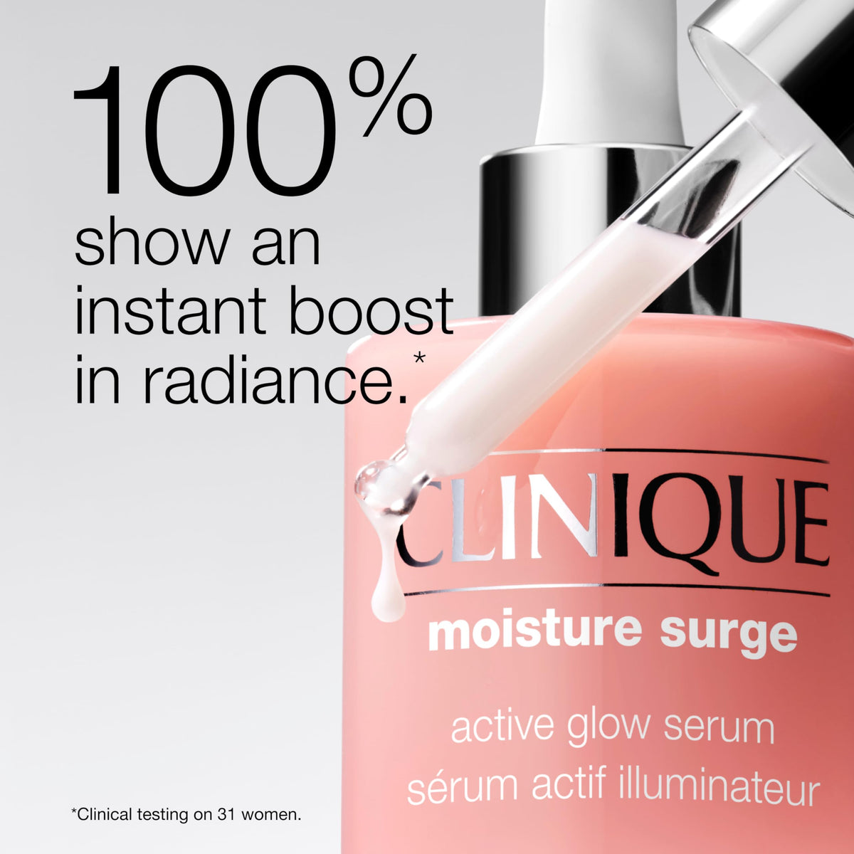 Clinique pump dispenser close-up showing controlled application and hygiene benefit