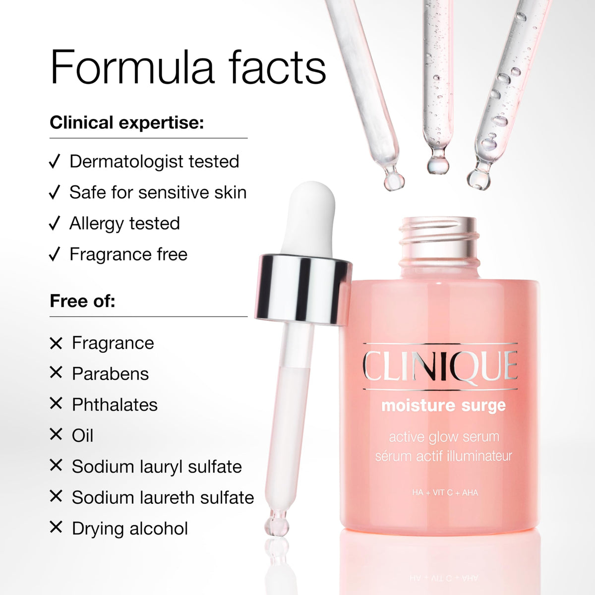 Clinique serum layered under moisturizer demonstrating smooth layering benefit