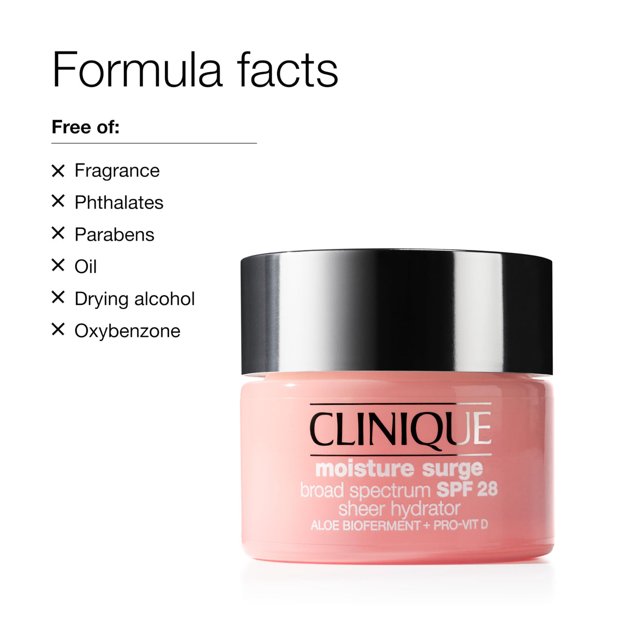 Clinique moisturizer next to common items to show one‑ounce scale