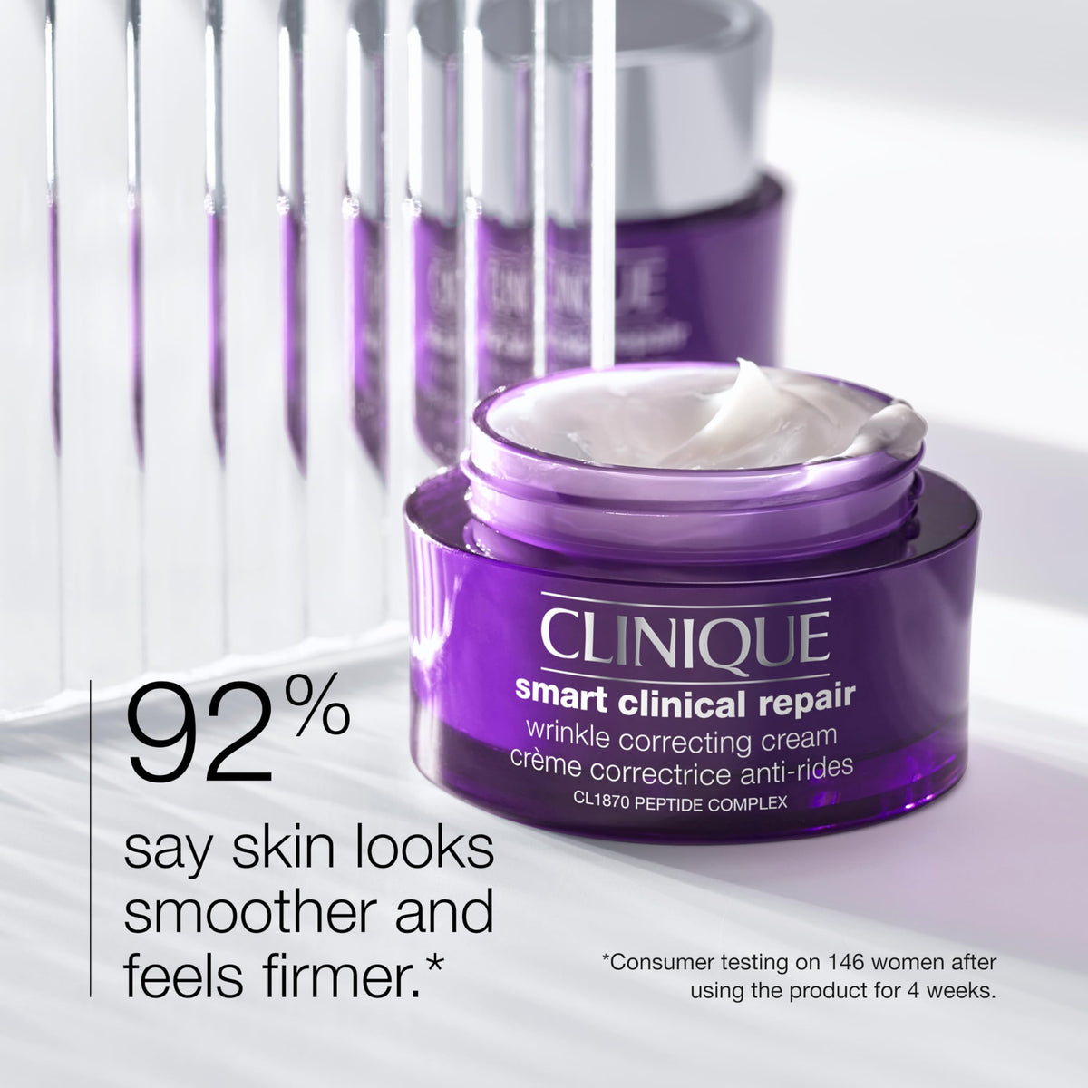 Clinique close-up of cream texture highlighting hydrating, lightweight consistency