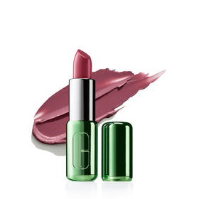 Clinique front packaging showing Plum Pop and benefits of lasting color
