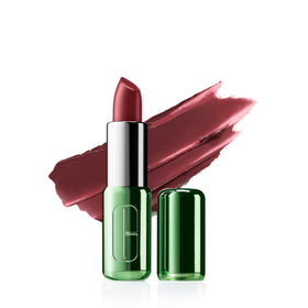 Clinique Pop lipstick front packaging shows Cola Pop shade and benefits