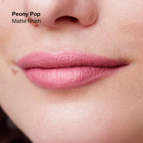 Clinique texture close-up swipe of lipstick, demonstrating smooth primer glide