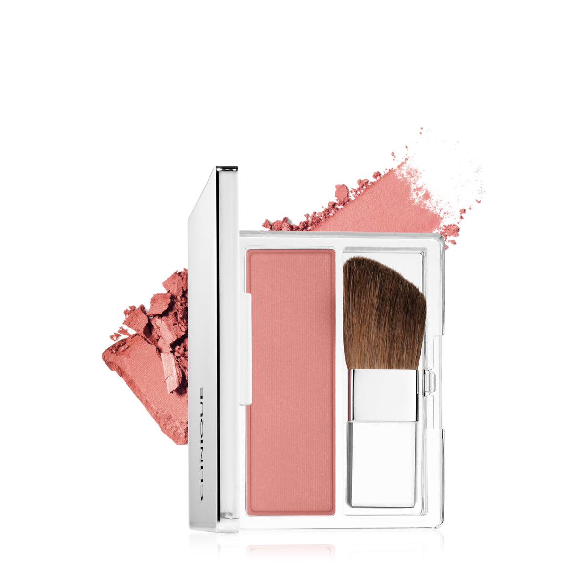 Clinique Precious Posy front compact showing product and shade benefits
