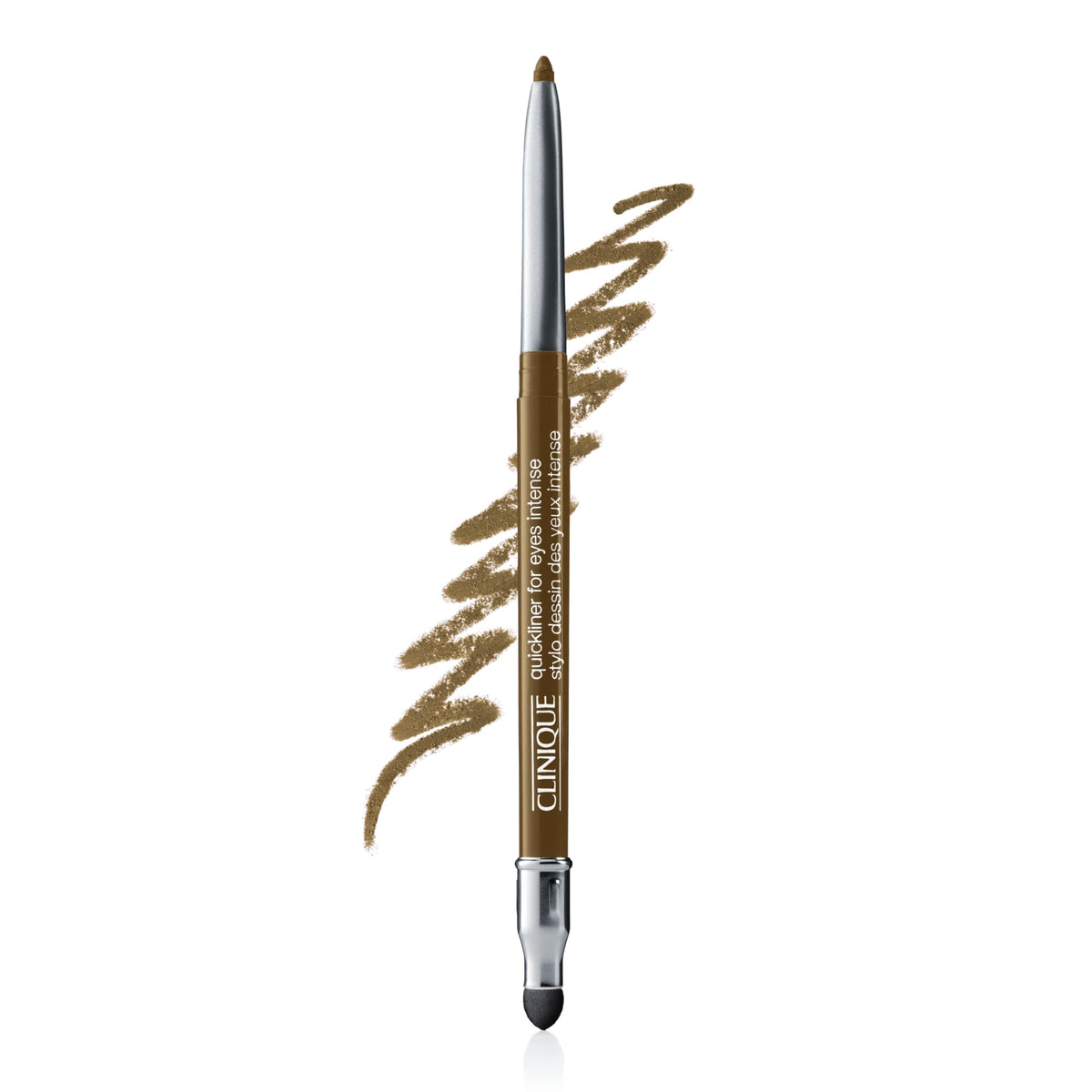 Clinique Quickliner Peridot front packaging showing pencil and smudger, easy application
