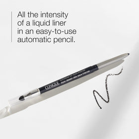 Clinique Quickliner close-up of eyeliner tip illustrating silky glide and precise application benefit