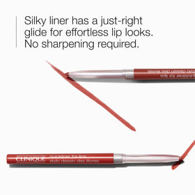 Clinique Quickliner tip close-up showing smooth twist-up applicator benefit
