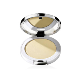 Clinique compact front view showing sleek packaging and portability for on-the-go touch-ups