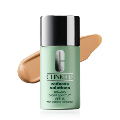 Clinique bottle front packaging showing label and shade, clear product benefit