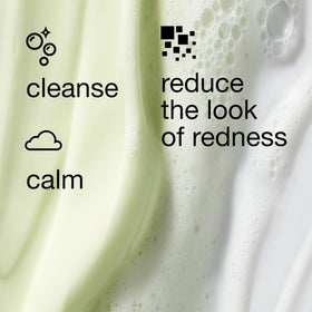 Clinique protective base applied to skin illustrating redness-correcting, priming effect