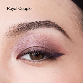 Clinique Royal Couple powder swatch blended on skin showing soft diffusion and buildable depth