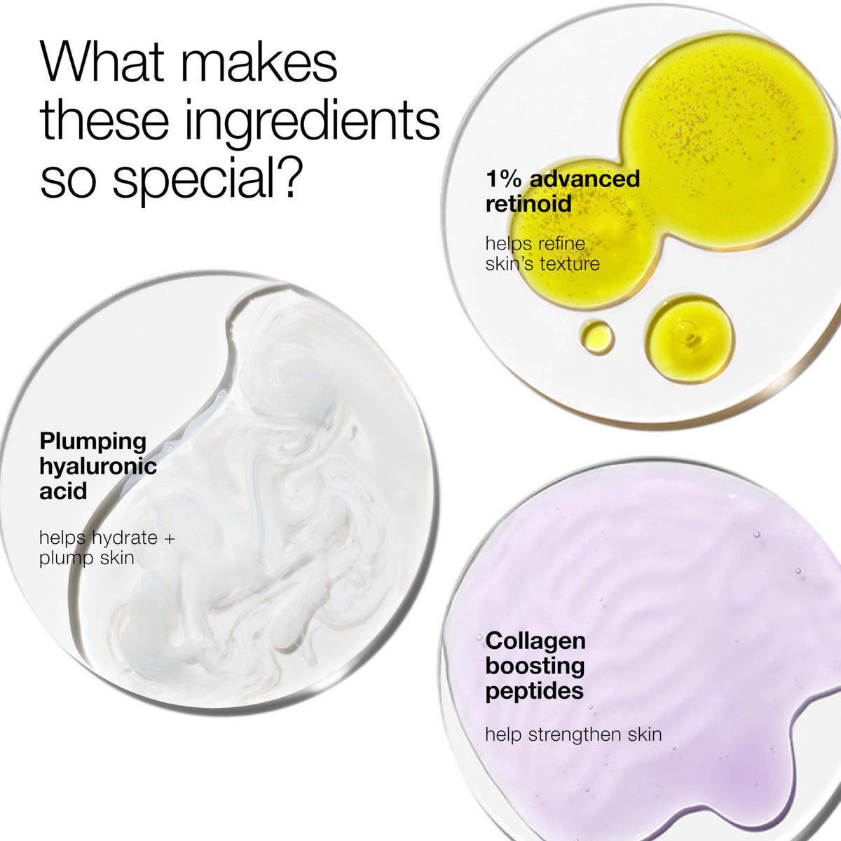 Clinique serum droplet texture closeup showing smooth hydrating formula for plumping