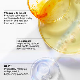 Clinique serum label and ingredient list visible to show dermatologist-developed formula