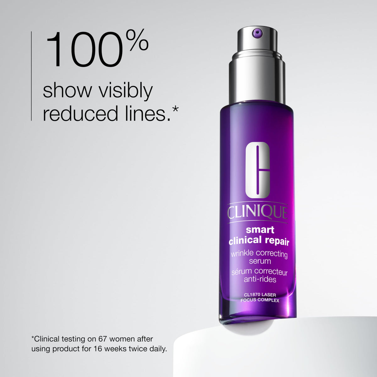 Clinique serum pump dispenser detail for controlled hygienic application