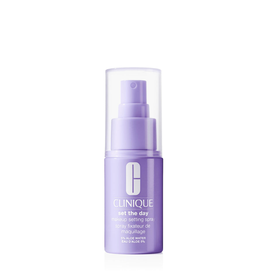 Clinique spray front packaging showing bottle and branding, convenient size