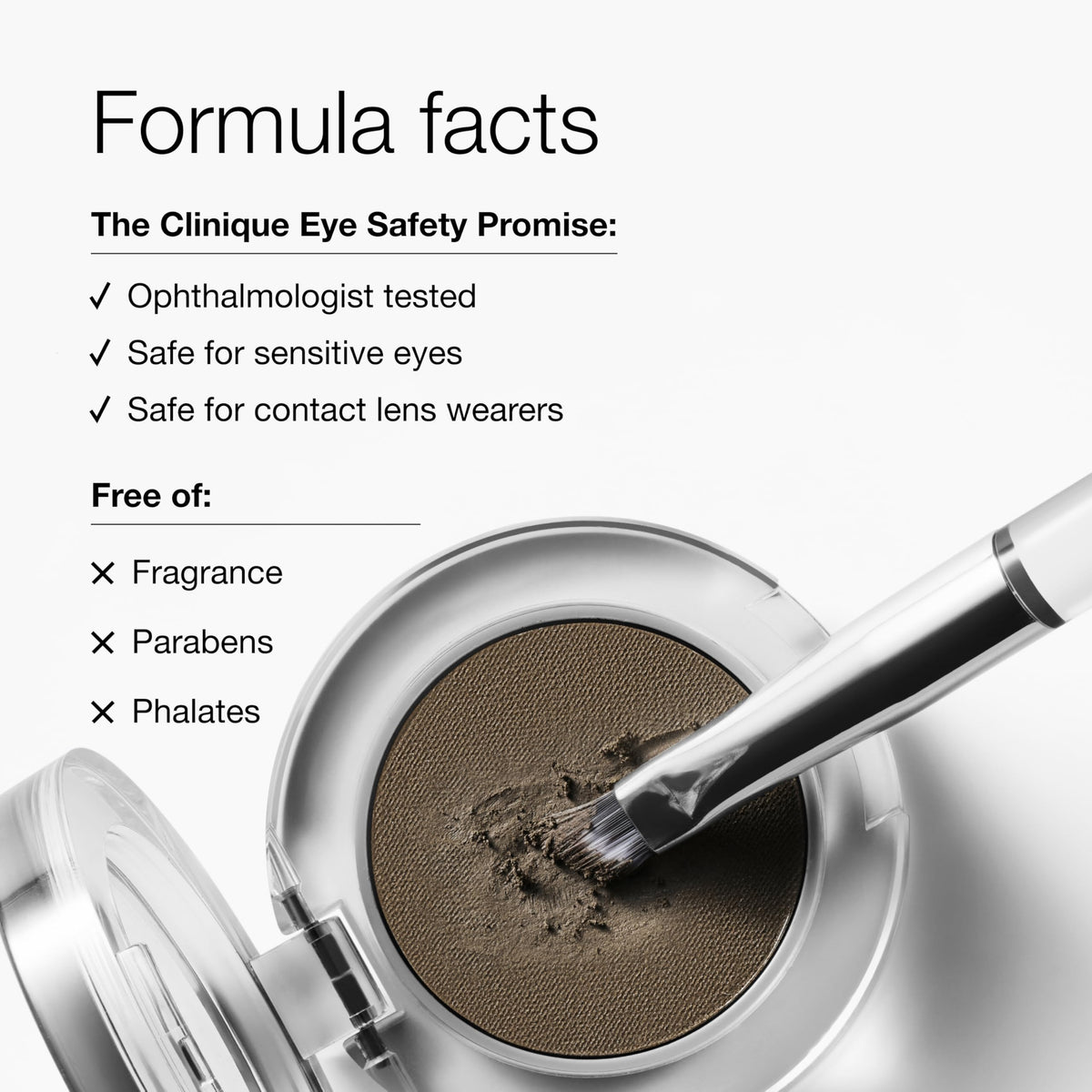 Clinique compact held between fingers showing travel-friendly size benefit
