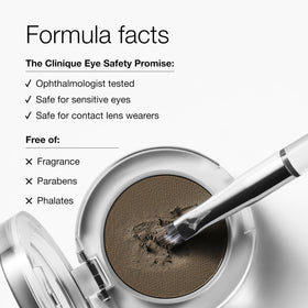 Clinique compact held between fingers showing travel-friendly size benefit