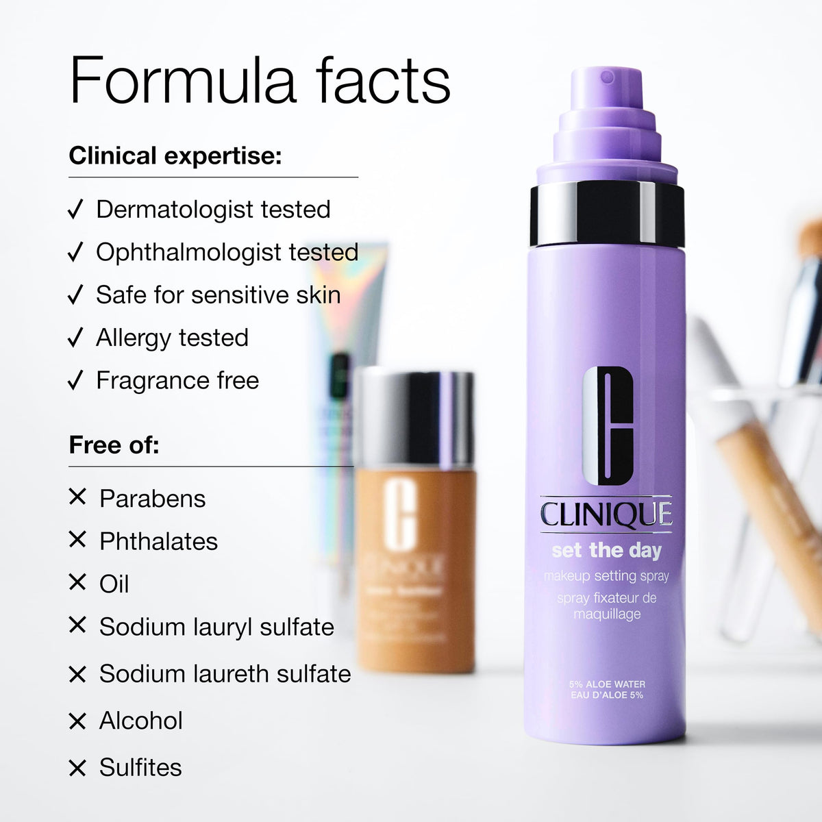 Clinique bottle held in hand showing 1.25 fl oz scale and portability