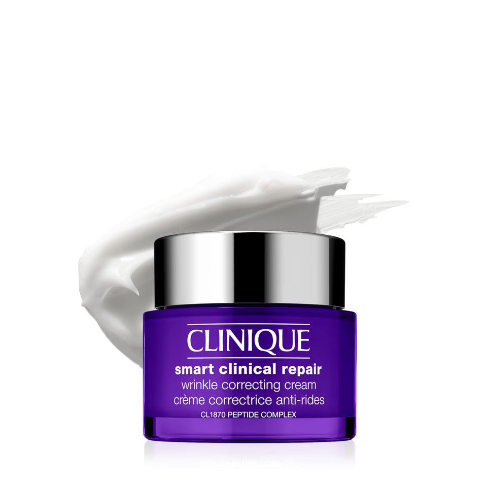Clinique front jar showing product and brand benefit of smoothing skin