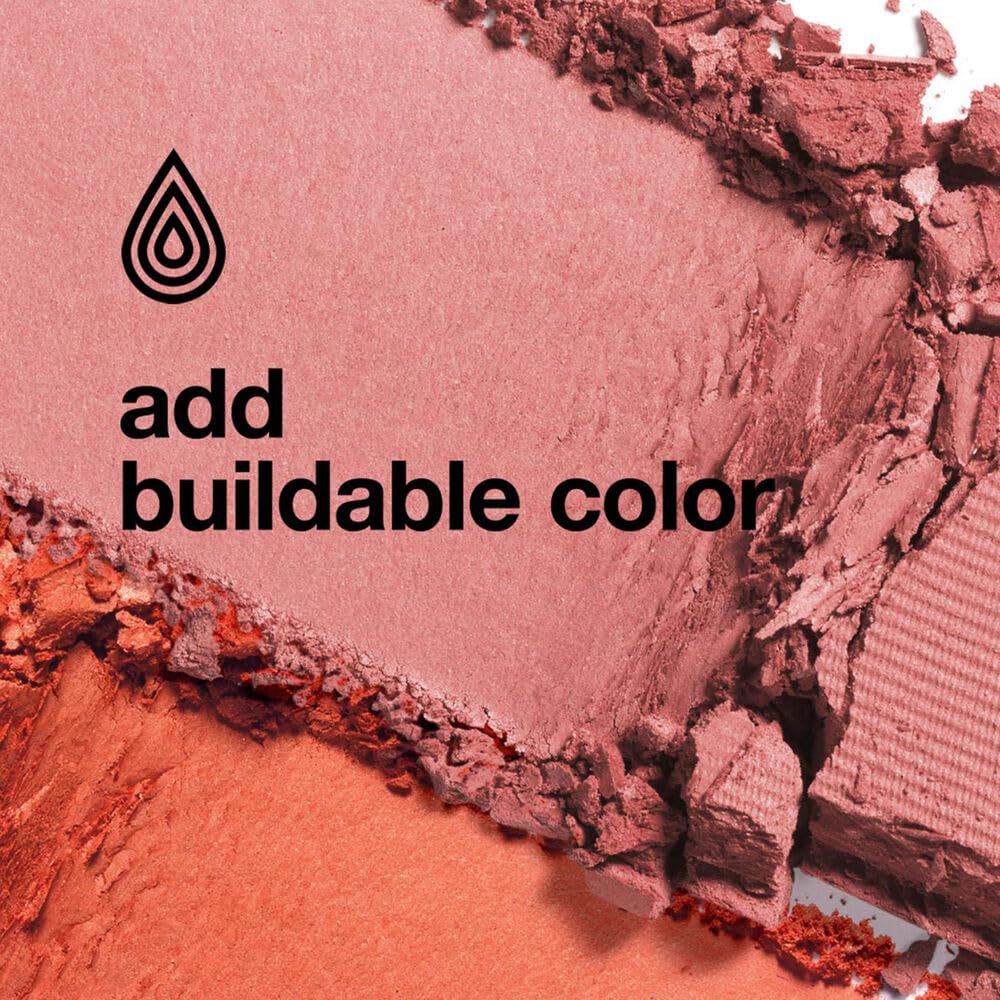 Clinique soft-pressed blusher texture swatch on skin, blendable color benefit