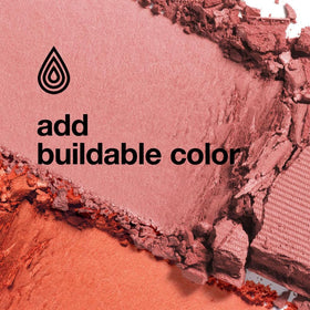 Clinique soft-pressed blusher texture swatch on skin, blendable color benefit