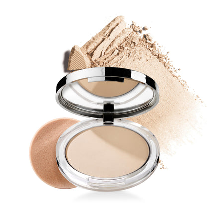 Clinique compact front view showing shade and convenient travel-ready design benefit
