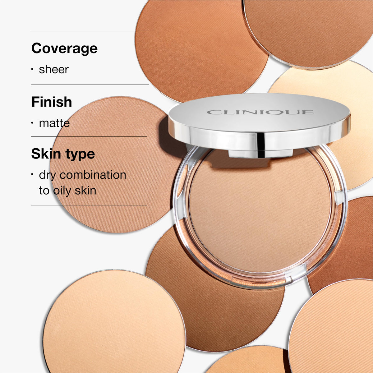 Clinique compact held in hand demonstrating portable size and quick touch-ups